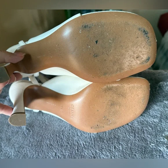 Celine white leather glove sandals 36.5 - Picture 13 of 16